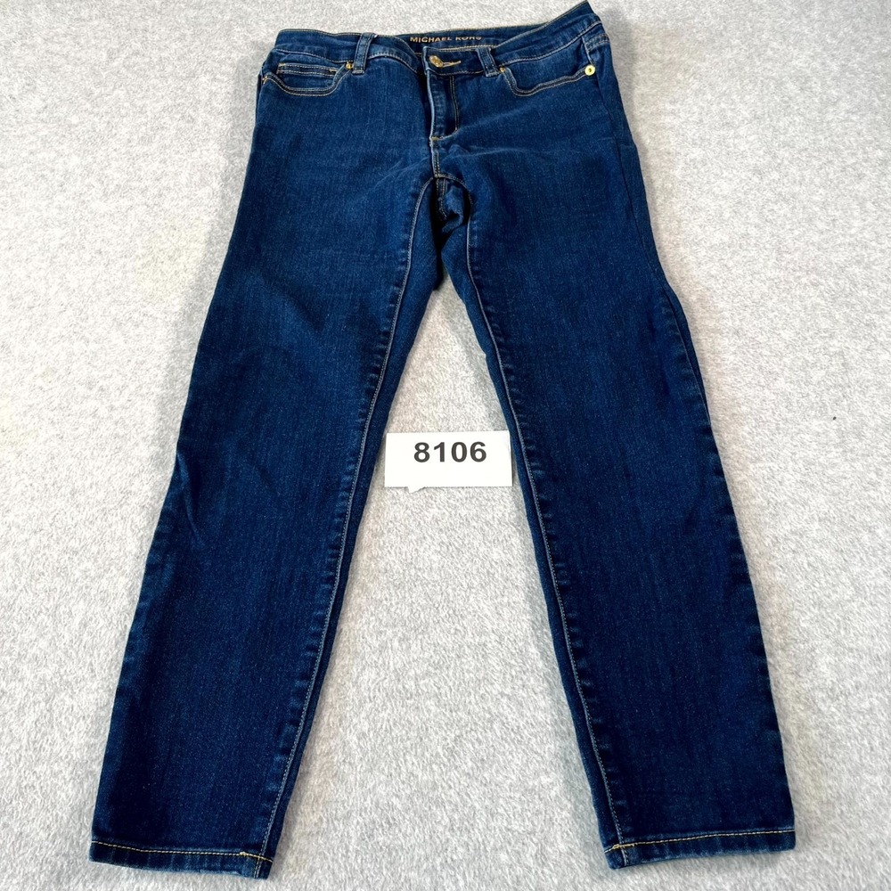 Michael Kors Izzy Skinny Jeans Womens 4P Blue‎ Denim Dark Wash Streetwear Casual